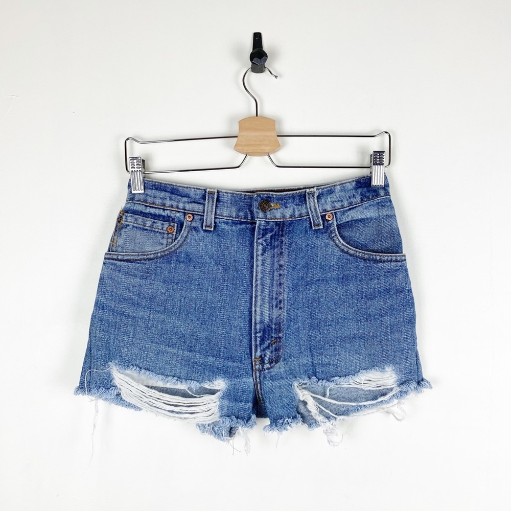 Levi's Vintage High Rise Distressed Jean Shorts 26